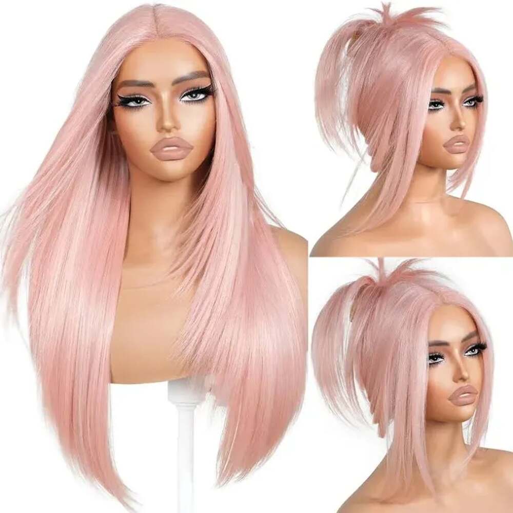 BrownBomb Light Pink Layered Wig